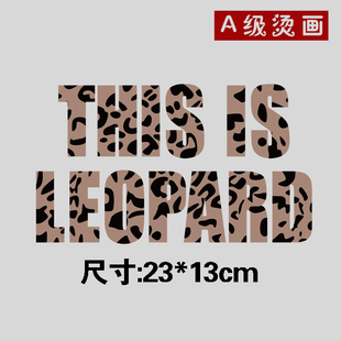 字母豹纹女装T恤布贴辅料热转印A级过粉贴胶印衣服贴柯式烫画图案