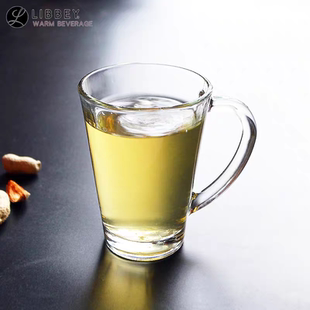 正品利比带把手玻璃杯家用泡茶杯咖啡杯耐热牛奶杯啤酒杯可微波炉