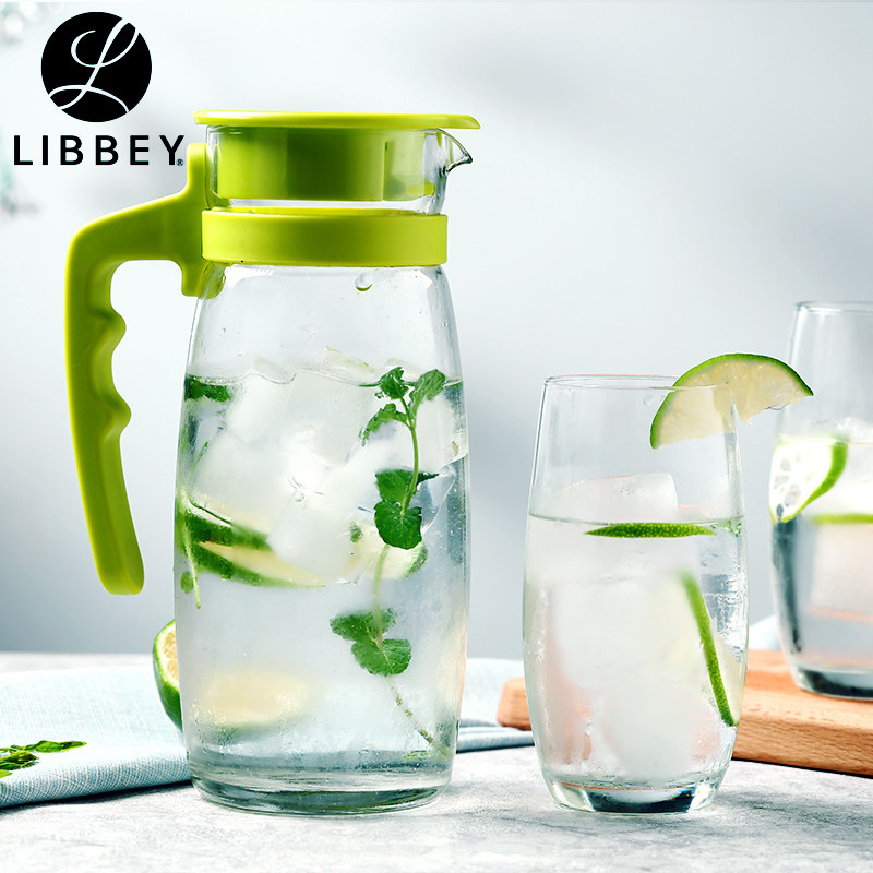 利比司朗家用冷水壶透明玻璃水壶凉水壶果汁壶大容量1.2l四种颜色