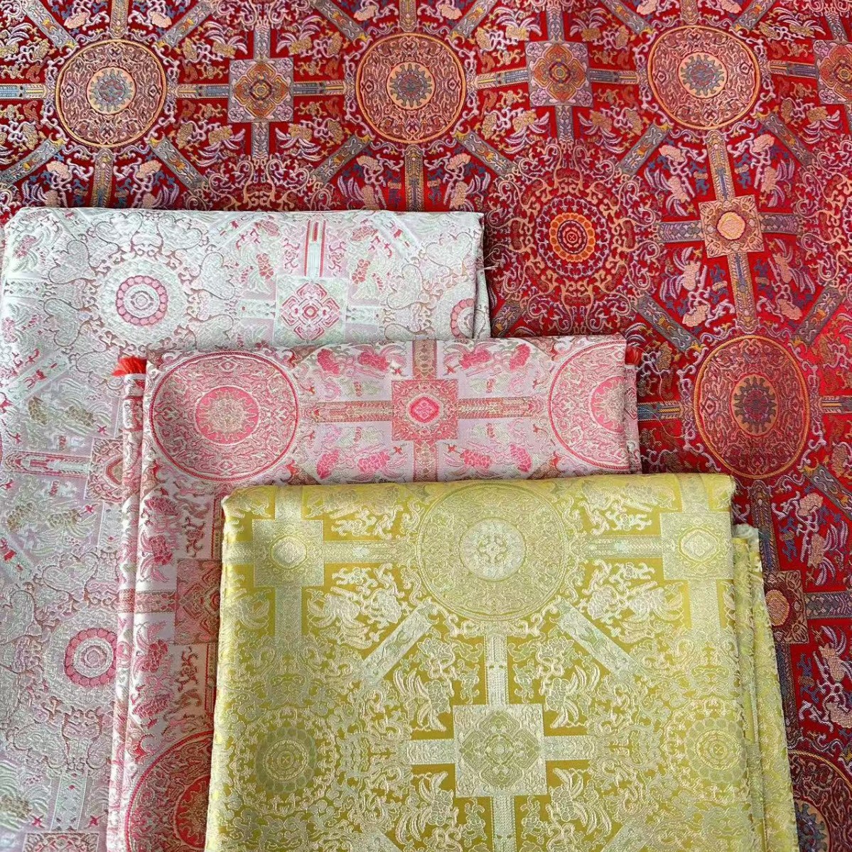 八达晕宋锦锦缎马甲新中式外套民族服礼服面料手工锦盒布布料9904