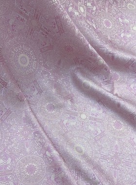 100%全人丝香云纱八达纹提花面料 新中式旗袍短袖连衣裙服装面料