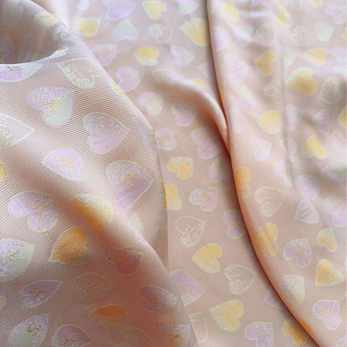 全人丝爱心字母异色罗提花面料 新中式春夏短袖马甲裙连衣裙服装