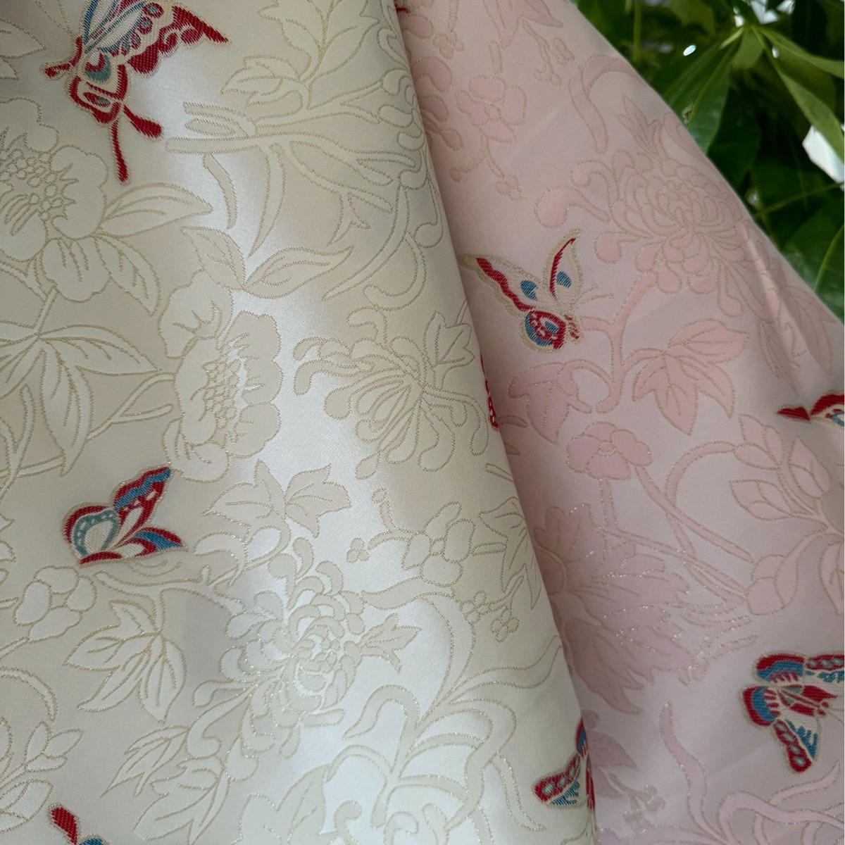 仿宋锦色织蝴蝶国风提花面料  民族风女装童装马面裙马甲旗袍箱包