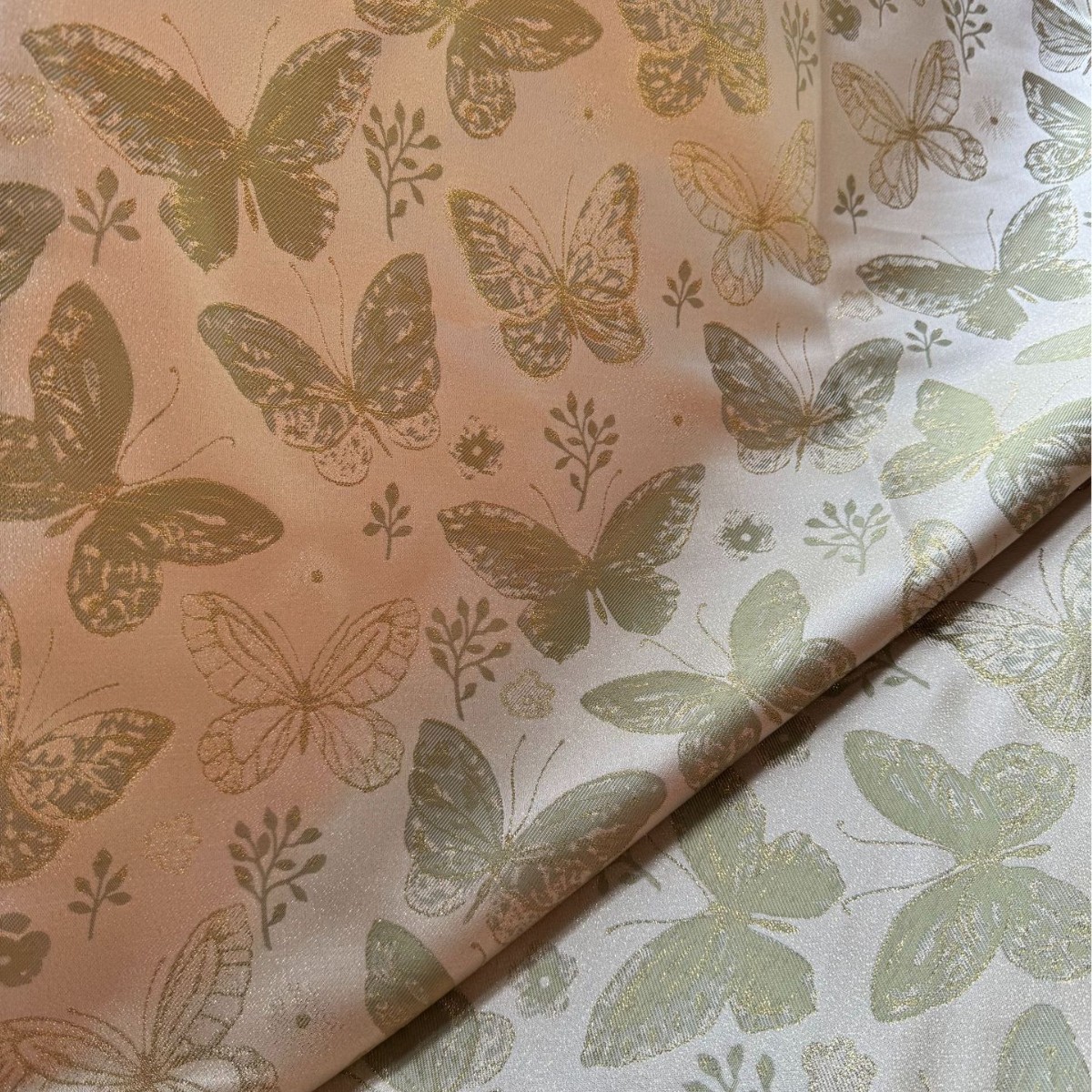 金丝蝴蝶国风提花面料 女装童装马甲连衣裙外套服装面料箱包