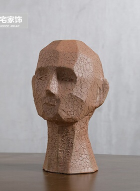 现代简约创意陶瓷头像抽象人物雕塑工艺品摆件客厅样板房软装饰品
