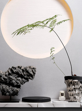 新中式枯山水假山摆件酒店会所样板间玄关客厅家居装饰品石头雕塑