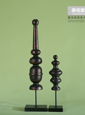 欧式复古家居装饰品金属摆件 创意样板间桌面多层塔形工艺品摆设