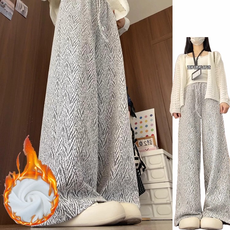 韩系小香风阔腿裤女秋冬季