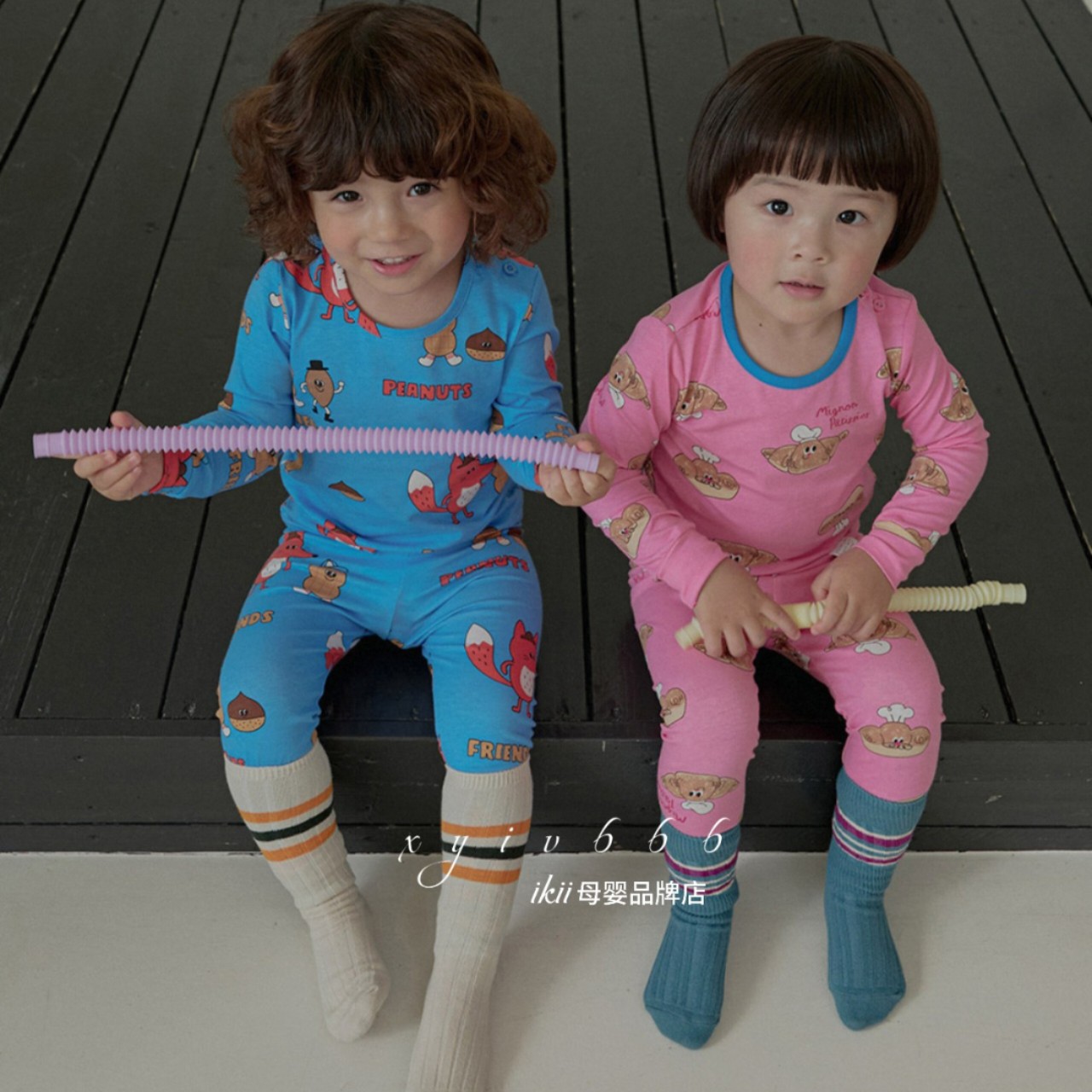 【春秋】cordi-i正品韩国童装儿童家居服宝宝睡衣可爱套装A类面料