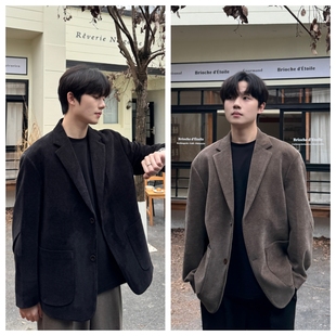 苏大恒秋冬复古老钱风男士 外套 肌理感灯芯绒休闲西服宽松松弛西装