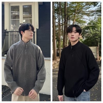 苏大恒秋冬男女同款拉链毛衣开衫