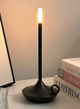 者简约蜡烛金属台灯D餐厅卧室客厅床头灯充电触摸烛光氛围小夜灯