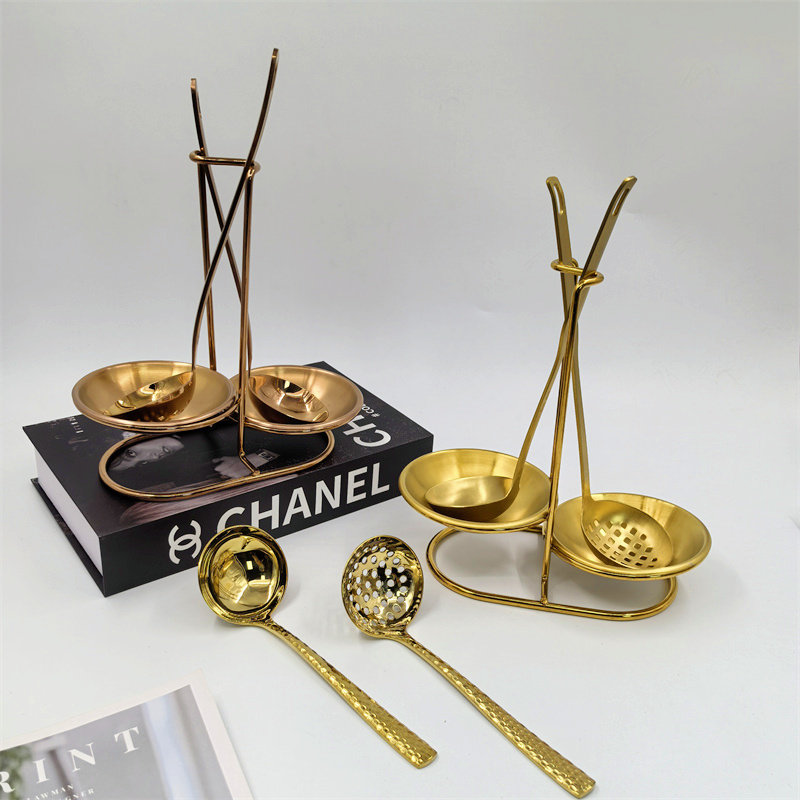 不锈钢金色汤勺架公勺筷架托火锅汤勺漏勺餐厅挂勺餐具收纳架勺架,餐饮具,餐具笼/架,淘宝优惠券,粉丝福利购,淘宝优惠卷