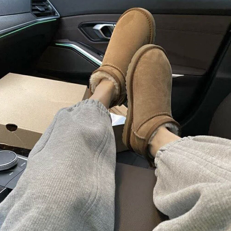 2024雪地靴冬季牛二层磨砂皮