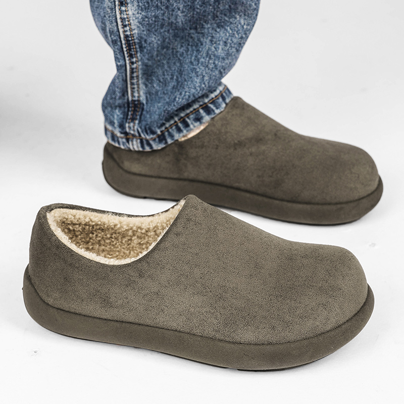 勃肯鞋男2025新款冬季加绒保暖棉鞋防水防滑一脚蹬皮毛一体雪地靴