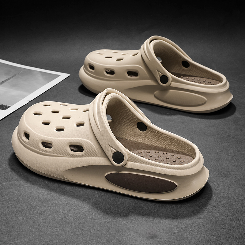 洞洞鞋男夏季外穿软底踩屎感包头拖鞋男款户外运动海边沙滩凉拖鞋