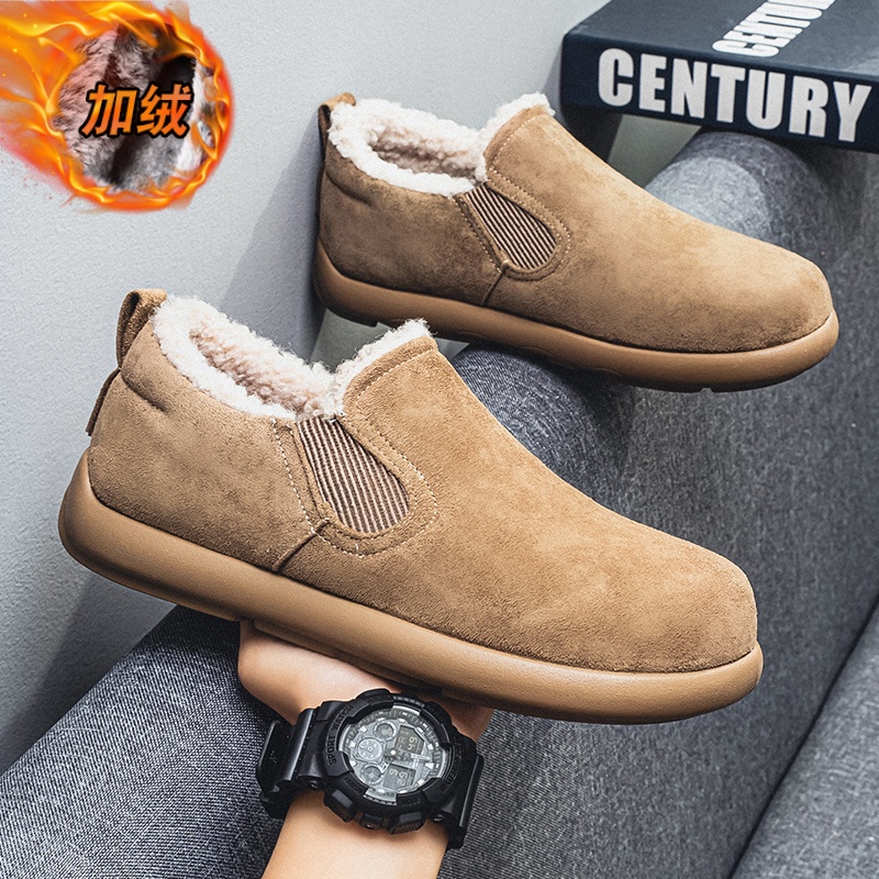 勃肯鞋男2025新款冬季防水防滑休闲百搭复古板鞋男士加绒保暖棉鞋