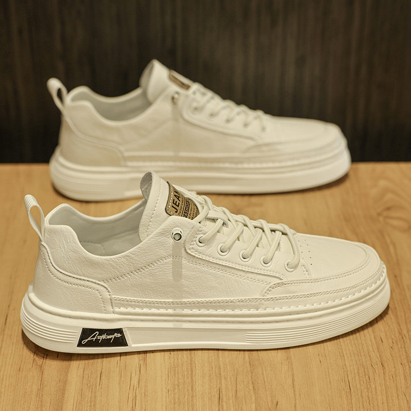 男鞋春季一脚蹬运动休闲板鞋商务正装男士皮鞋耐磨上班小白工作鞋