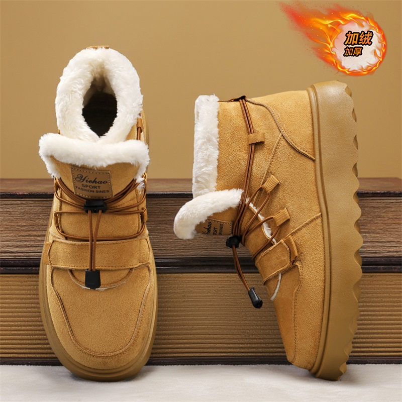雪地靴男2025新款冬季加绒加厚保暖棉鞋户外抗寒高帮工装马丁棉靴
