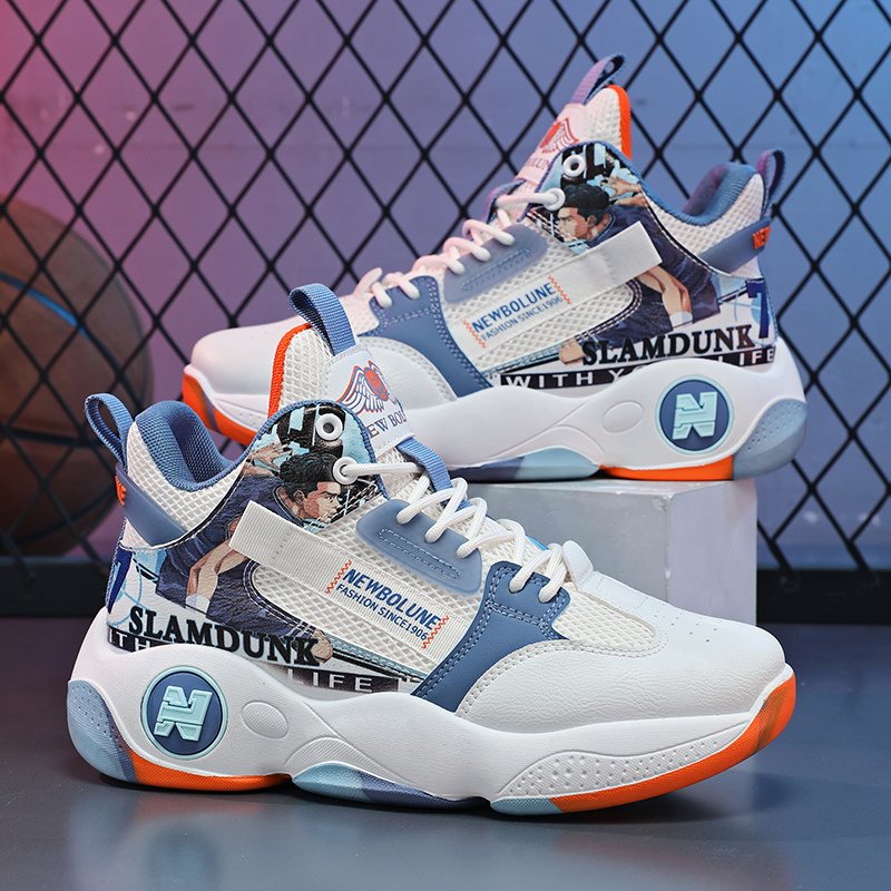 高帮男鞋2025新款冬季青少年运动实战训练篮球鞋减震防滑学生球鞋