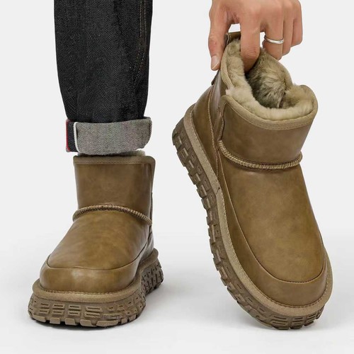 雪地靴男款冬季2025新款加绒加厚零下40度保暖棉鞋皮毛一体大棉靴