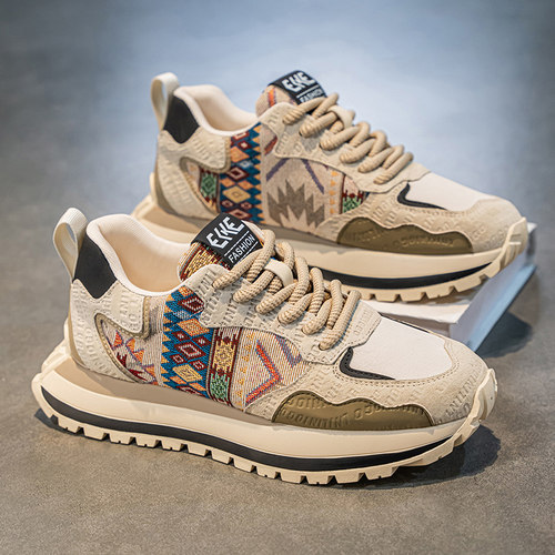 网红爆款男鞋冬季百搭厚底增高休闲运动男士小众潮牌阿甘老爹潮鞋