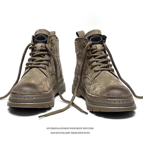 马丁靴男冬季复古休闲百搭真皮防水工装靴男士户外运动徒步登山靴