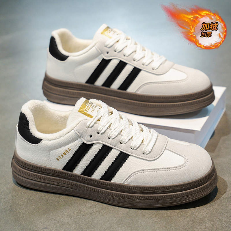 男鞋2025新款冬季加绒加厚保暖棉鞋防滑软底百搭休闲运动德训潮鞋