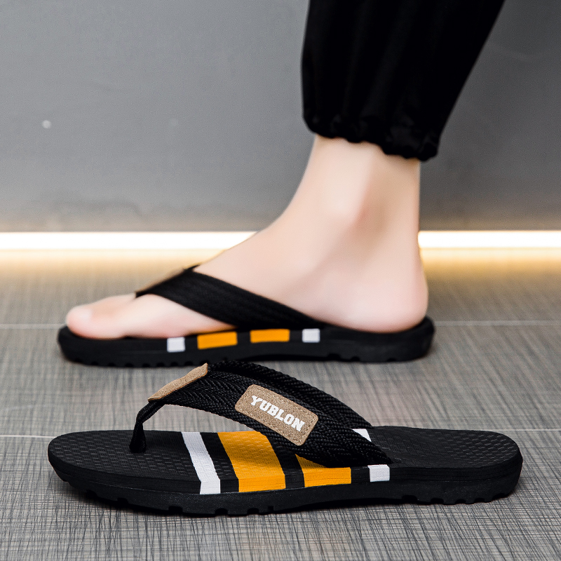 广东人字拖男夏季布带夹脚休闲户外凉鞋男士软底防滑沙滩大码拖鞋