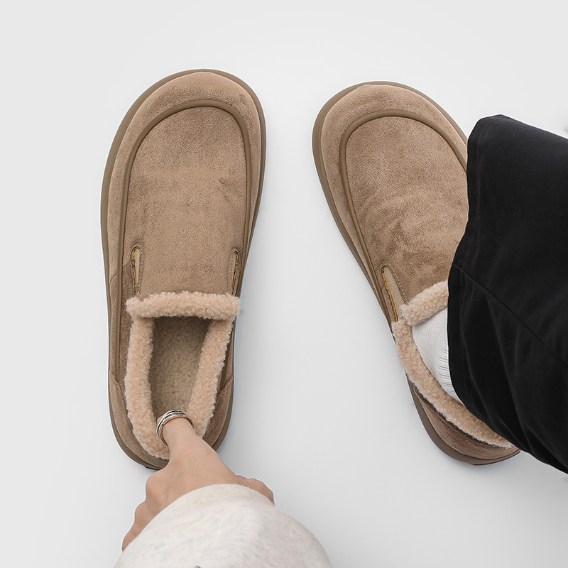 男鞋冬季加绒加厚雪地靴男士一脚蹬户外休闲低帮小众全包勃肯棉鞋