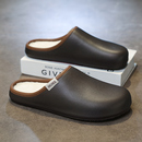 男款 45包头拖鞋 冬季 外穿防水防滑大码 室内居家加绒保暖棉鞋 棉拖鞋