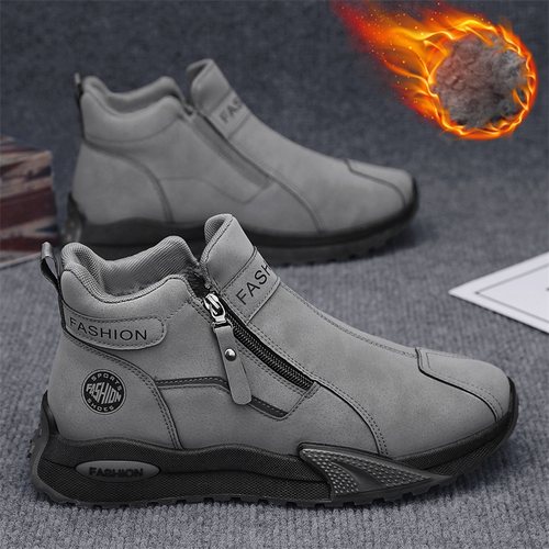 雪地靴男款冬季2025新款加绒加厚保暖防水防滑侧拉链东北高帮棉鞋