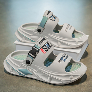 拖鞋男夏季防滑室内居家休闲运动一字拖男士开车两用海边沙滩凉鞋