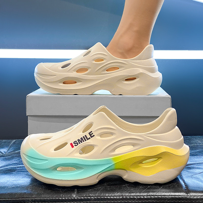 洞洞鞋男士2026新款防滑防臭透气镂空全包凉鞋户外钓鱼涉水沙滩鞋