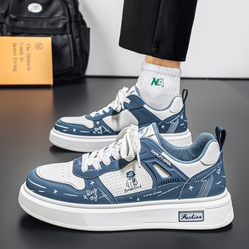 男鞋2026新款春季青少年防滑厚底休闲百搭低帮小众设计感运动板鞋,流行男鞋,单鞋,淘宝优惠券,粉丝福利购,淘宝优惠卷