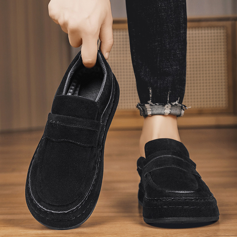 男鞋2026新款冬季潮流软底黑色一脚蹬板鞋男士运动工作休闲豆豆鞋,流行男鞋,单鞋,淘宝优惠券,粉丝福利购,淘宝优惠卷