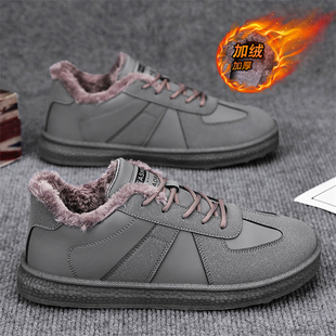男鞋2026新款冬季加绒加厚保暖棉鞋男士潮牌运动百搭休闲德训板鞋