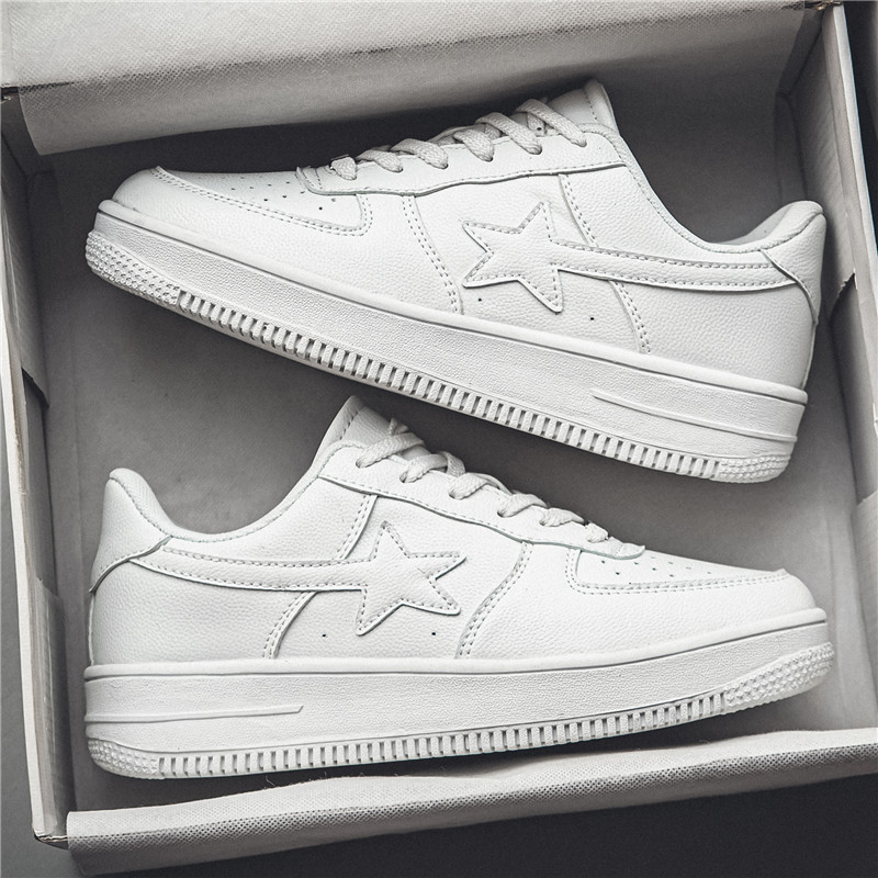 莆田男鞋冬季白鞋空军板鞋一号透气运动休闲百搭厚底增高小白潮鞋