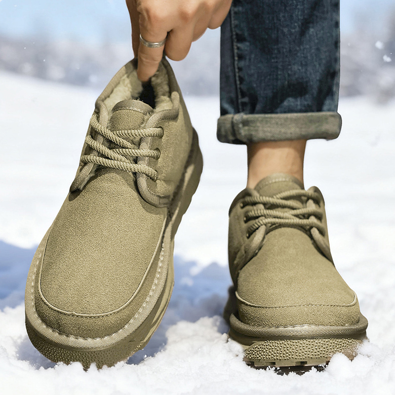 东北雪地靴男冬季防水防滑皮毛一体加绒加厚保暖男士运动高帮棉鞋