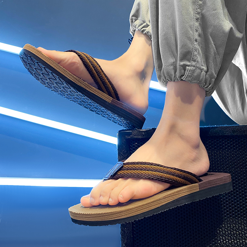 人字拖男2025新款夏季高端外穿夹脚凉拖夏天沙滩防滑软底越南凉鞋