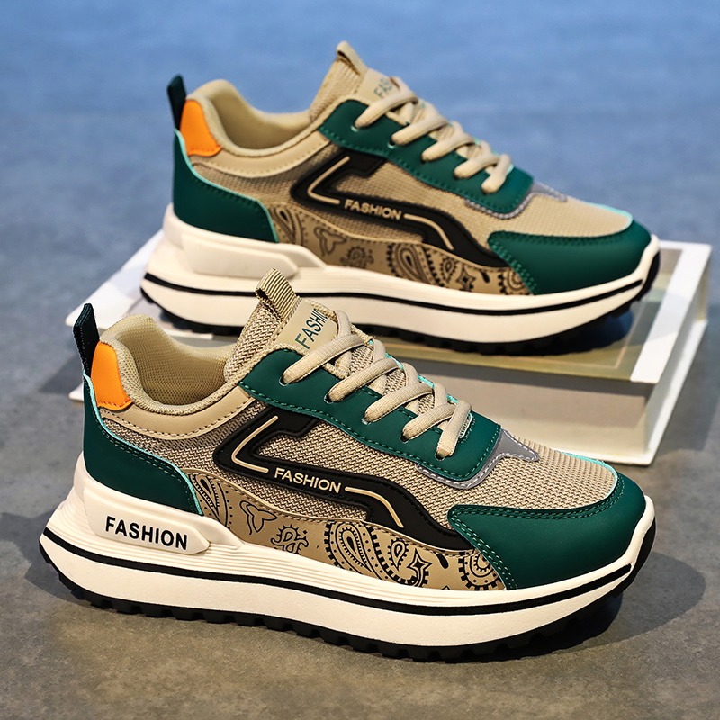 男鞋冬季防臭透气休闲百搭网鞋大童初中学生运动厚底跑步老爹潮鞋