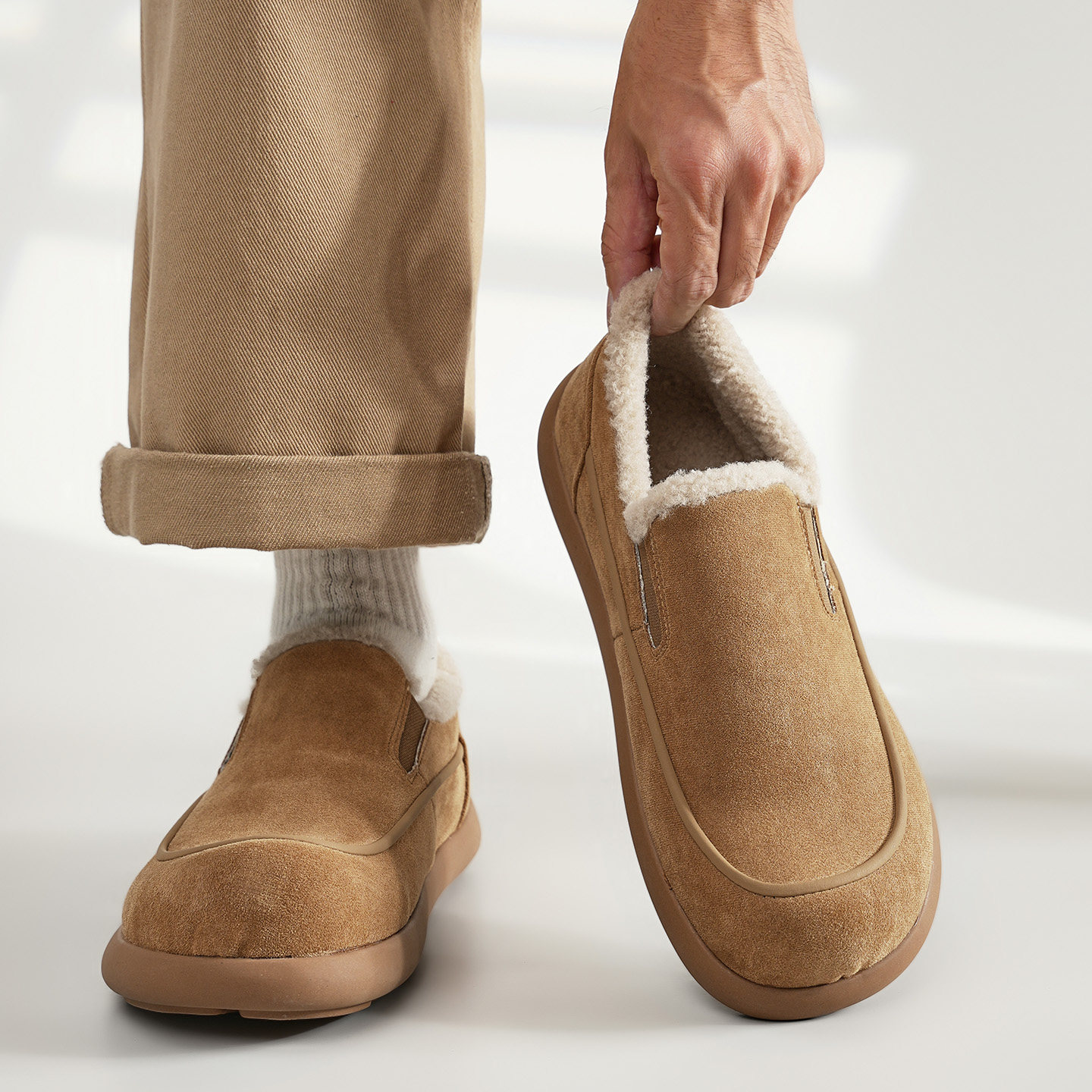 棉拖鞋男冬季加绒保暖防寒男士外穿防滑休闲皮毛一体全包勃肯棉鞋,流行男鞋,包头拖,淘宝优惠券,粉丝福利购,淘宝优惠卷