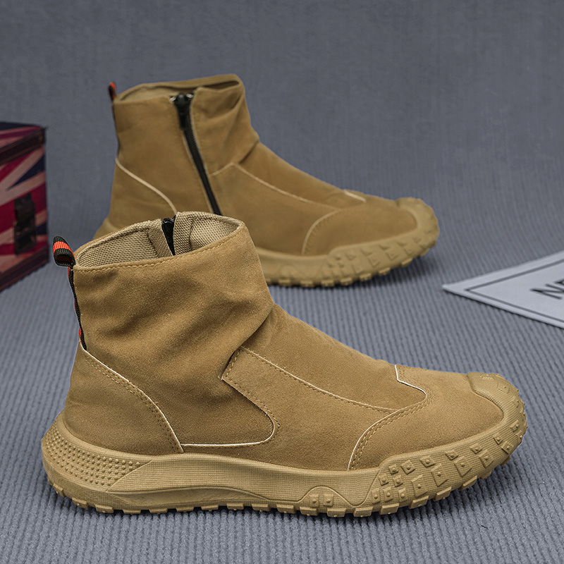 男鞋冬季防水防滑上班工作劳保鞋男士户外运动厚底休闲高帮马丁靴