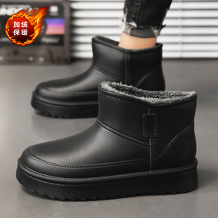 雨鞋男款冬季加绒加厚棉鞋雨天防滑防水中筒水鞋钓鱼户外工作雨靴
