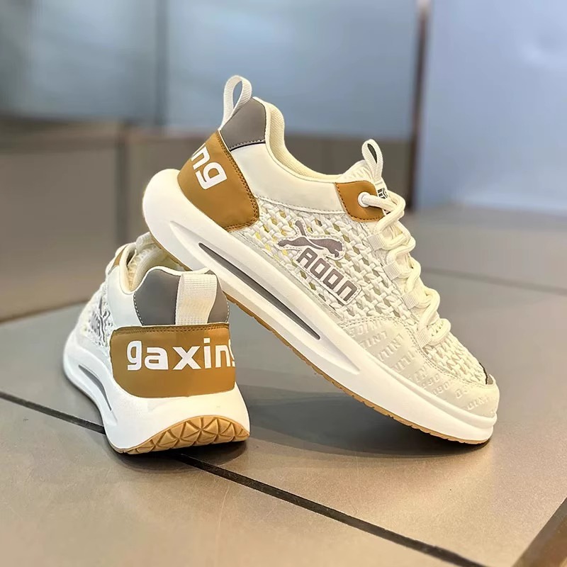 莆田男鞋冬季防臭透气镂空网面鞋青少年运动轻便厚底减震休闲潮鞋