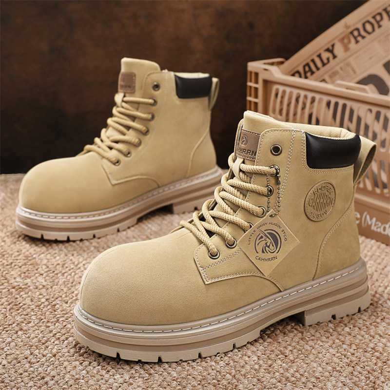 马丁靴男冬季加绒棉鞋英伦风美式机车短靴男士休闲中帮大头工装鞋