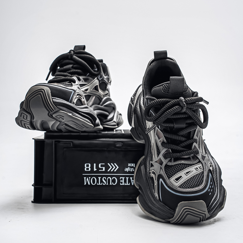 男鞋冬季2025新款耐磨防滑厚底增高老爹鞋男士轻便潮流休闲运动鞋