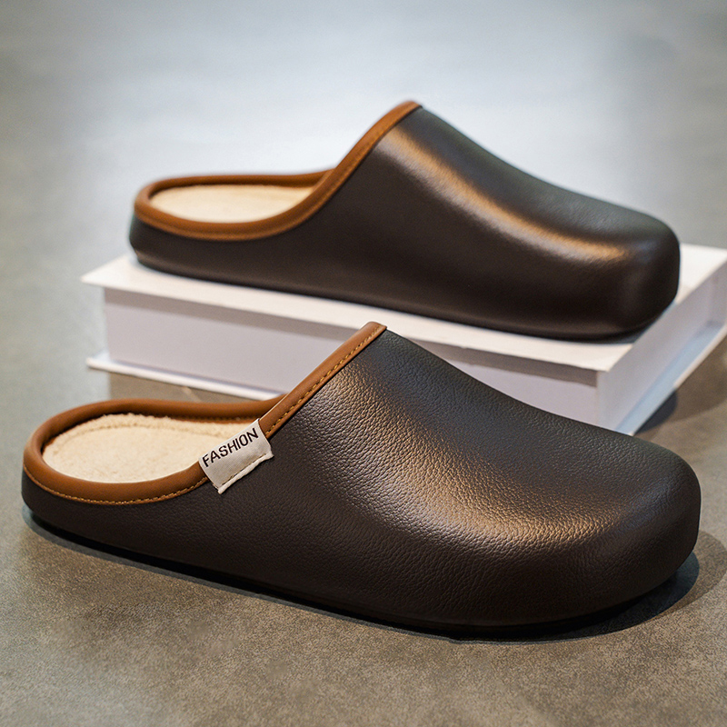 棉拖鞋男款冬季加绒保暖室内居家棉鞋情侣外穿防滑防水大码45拖鞋