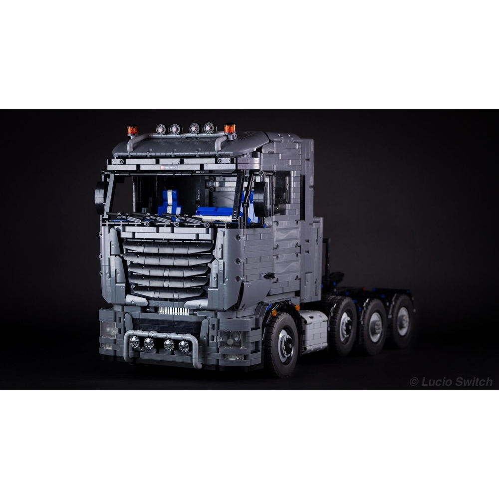 MOC拖车卡车头大型巨型治愈系高颜值高难度跑车拼图成人车形积木