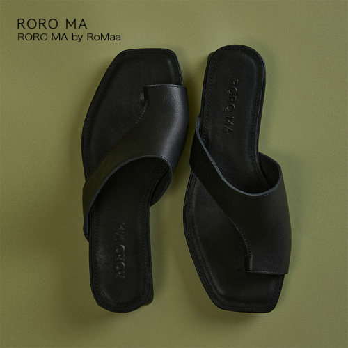 ROROMA原创设计师现代極简主义Minimalist法式夹趾奢牌马皮凉鞋女